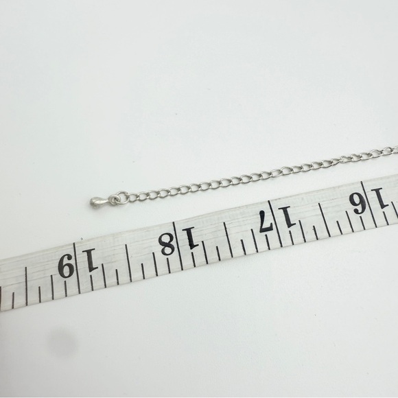 Vintage Rhinestone Collar Bib Necklace Silver Tone - Picture 8 of 8